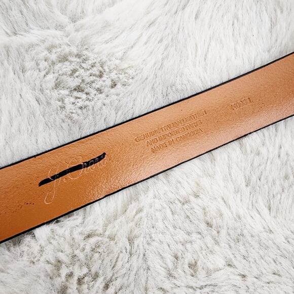 NEW J. Crew Men's Black Leather Round Buckle Dress Belt - Picture 6 of 14